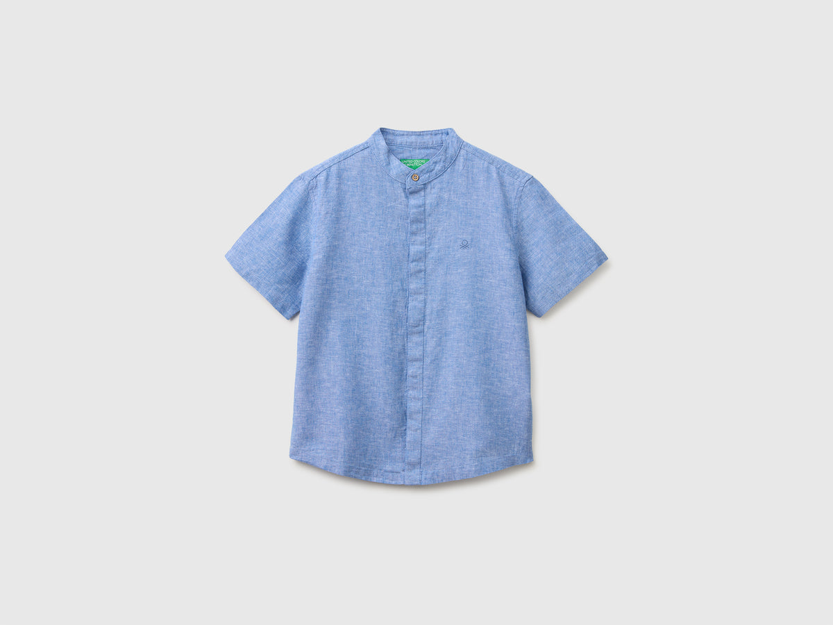 Short-sleeved linen blend shirt - ucb_image_FS