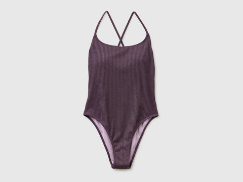 Ribbed one-piece swimsuit with lurex - ucb_image_FS