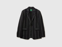 Blazer às riscas em mistura de linho  - ucb_image_FS