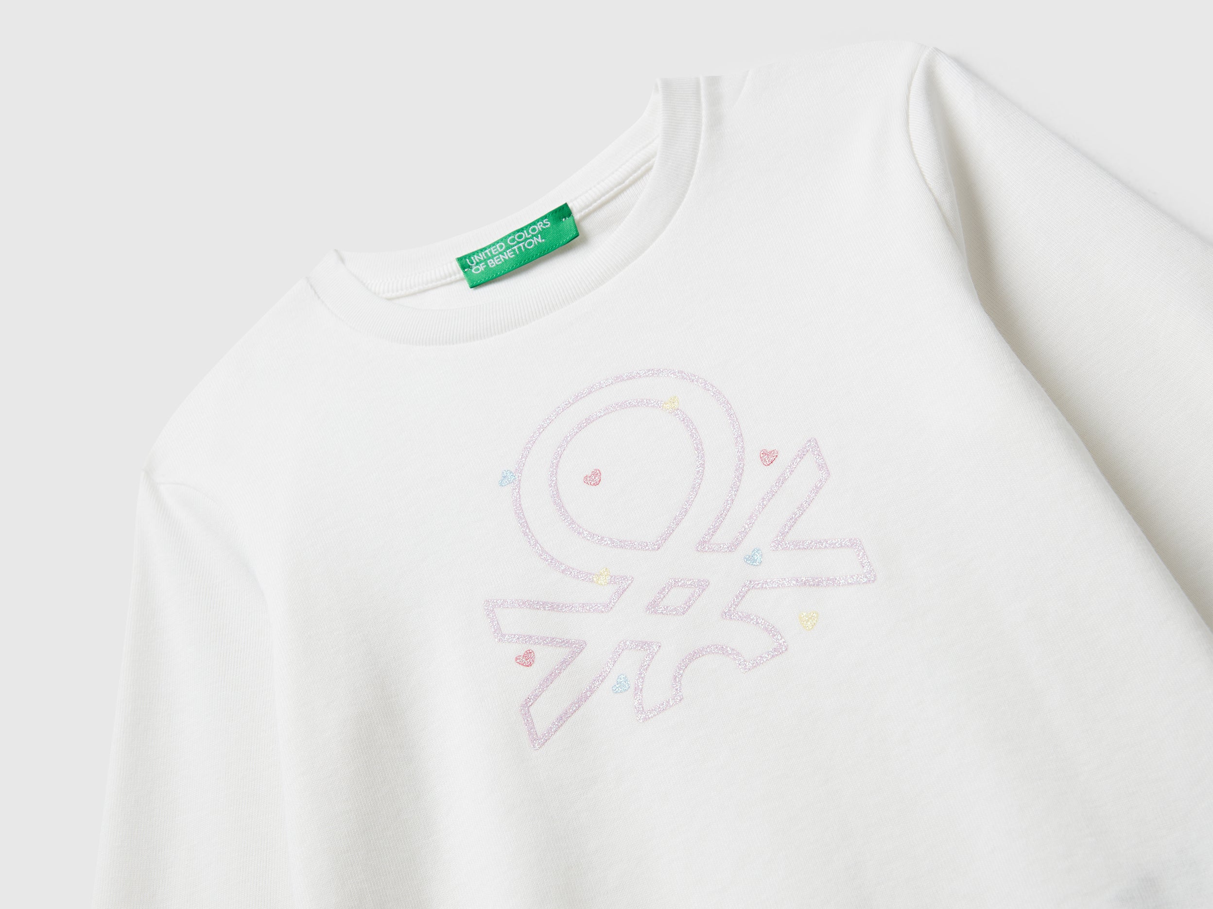 T-shirt com logótipo glitter em algodão - ucb_image_DS1