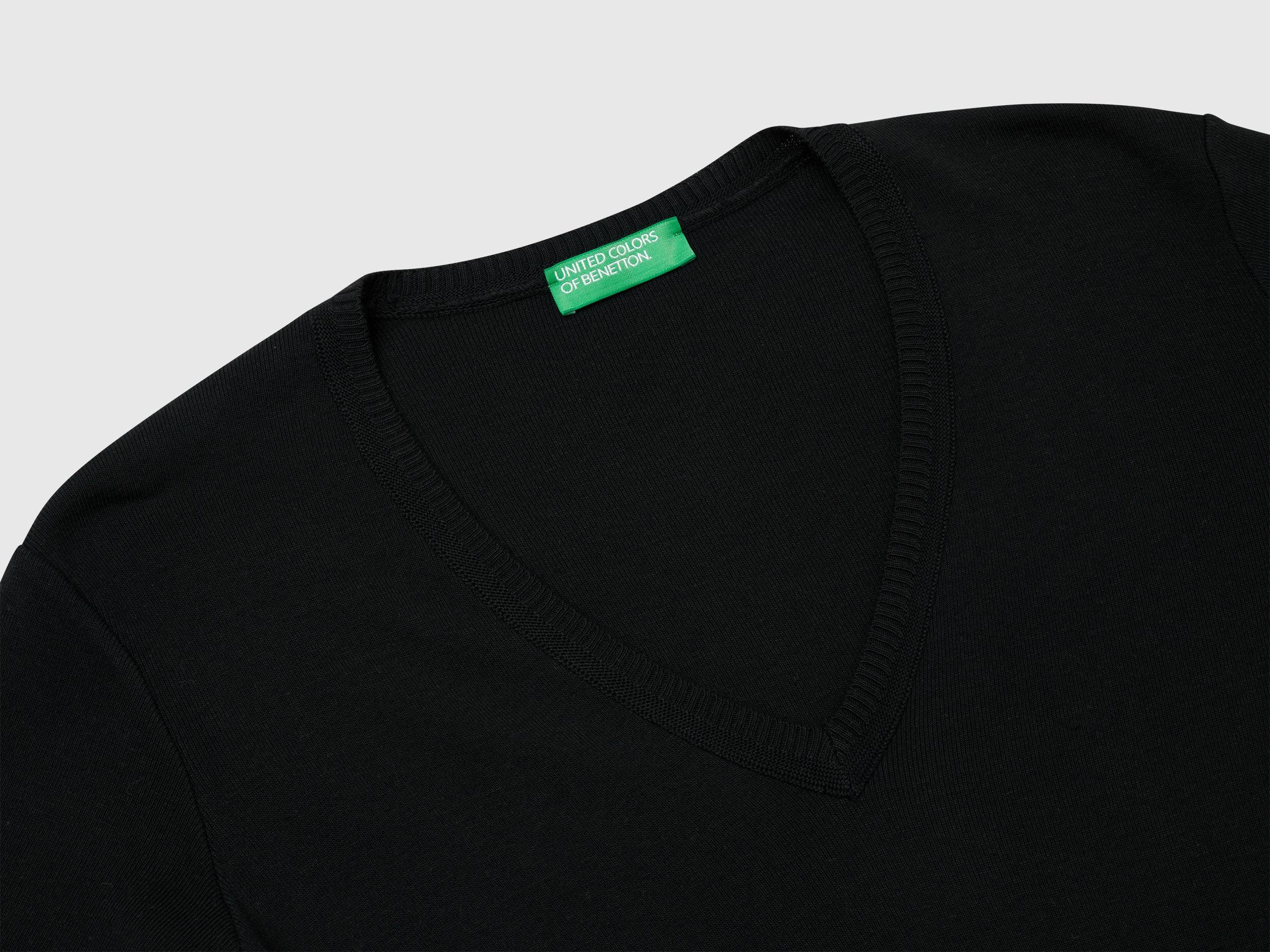 Camisola com decote em V em algodão puro - ucb_image_DS1