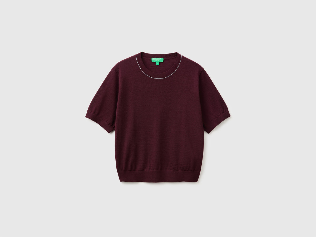 Camisola de manga curta em pura lã Merino - ucb_image_FS