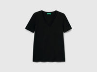 T-shirt em algodão puro com decote em V - ucb_image_FS