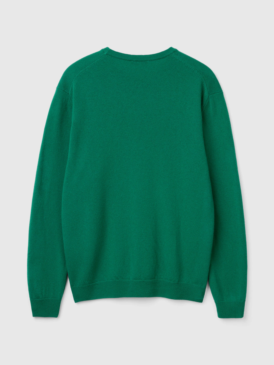 Camisola de gola redonda verde floresta em pura lã Merino - ucb_image_BS