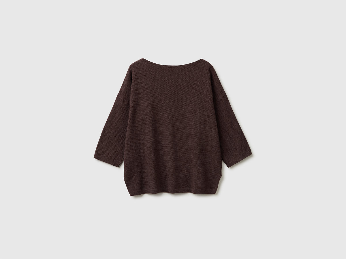 Camisola boxy fit em mistura de linho - ucb_image_BS
