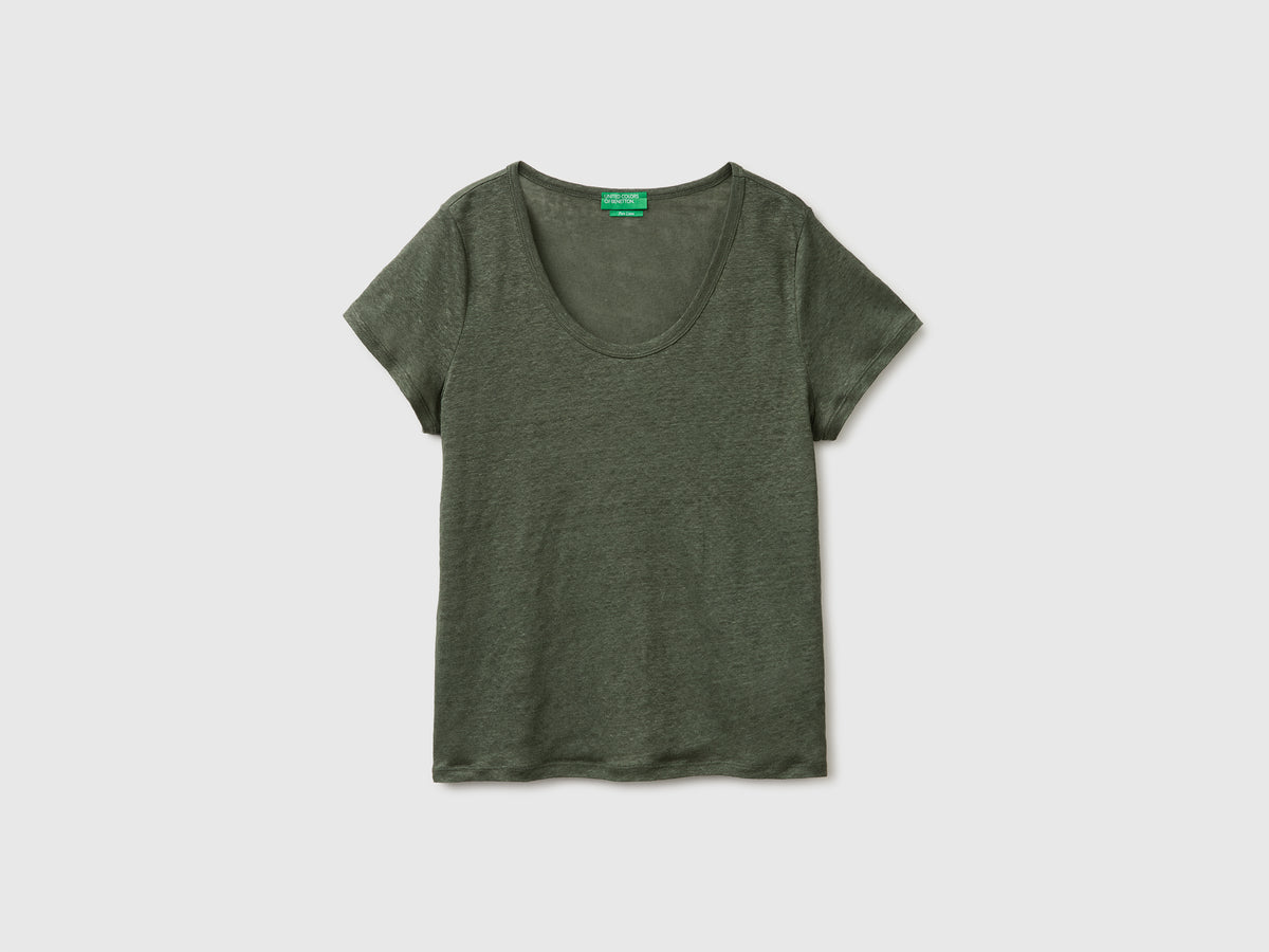 Round-neck T-shirt in pure linen - ucb_image_FS