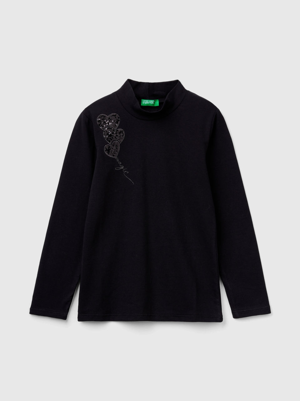 T-shirt de gola alta com lantejoulas - ucb_image_FS