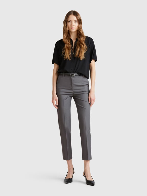 Chinos em algodão stretch Mulher