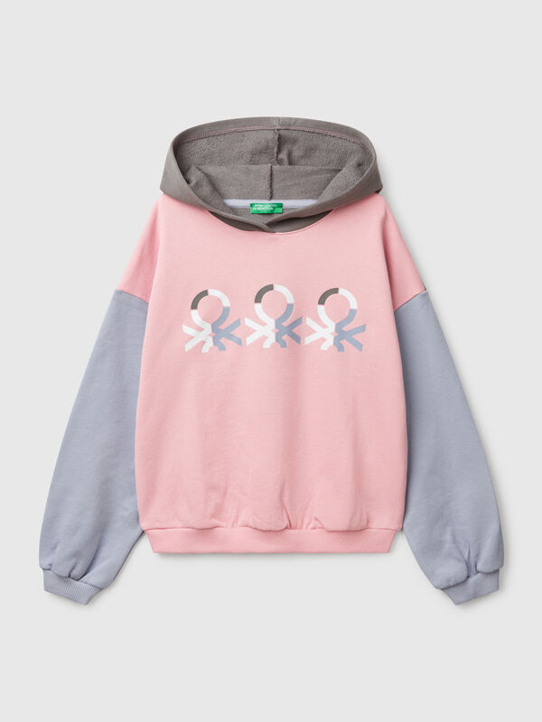 Sweat com estampa e capuz  Menina