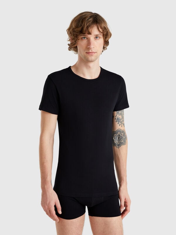 T-shirt em algodão stretch Homem