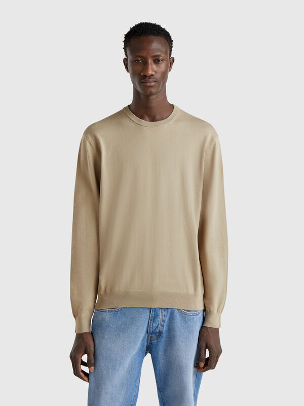 Camisola de gola redonda 100% algodão Homem