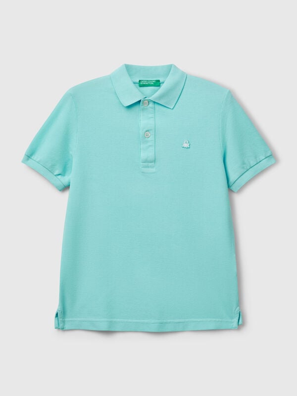 Polo slim fit em algodão puro Menino