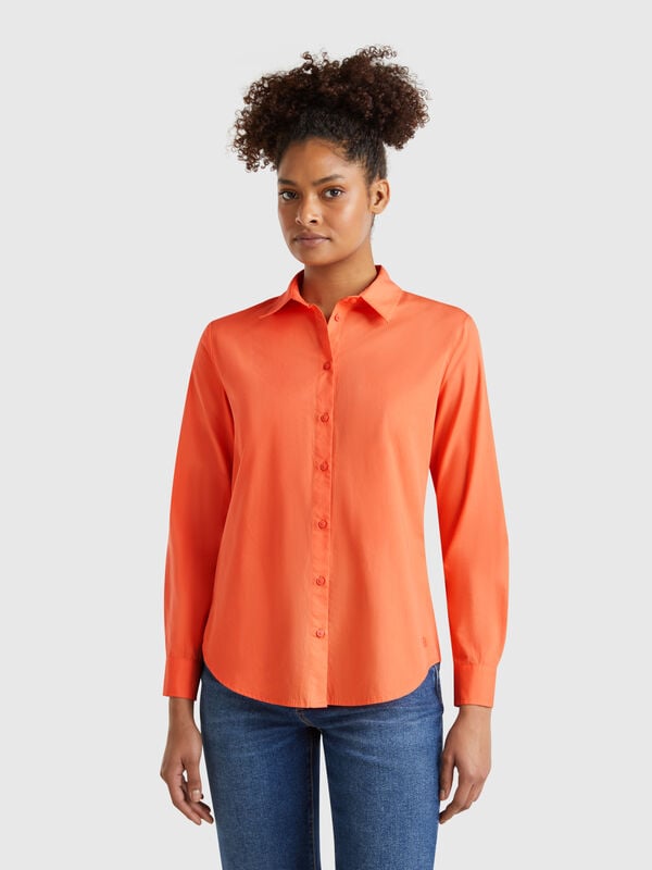 Camisa regular fit em algodão Mulher