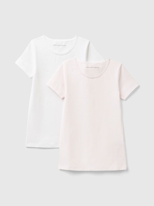 Duas t-shirts em algodão stretch Menina