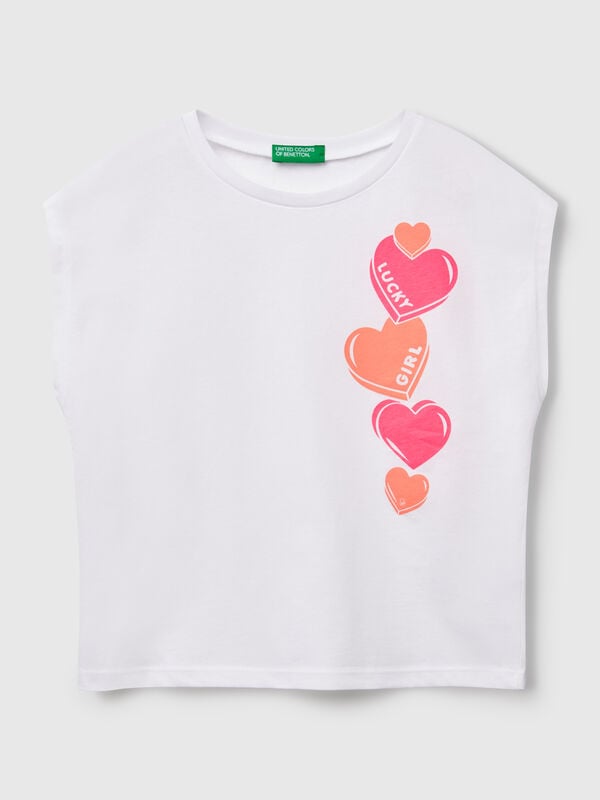 T-shirt com estampa fluorescente Menina