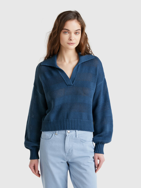 Camisola tipo polo 100% algodão Mulher
