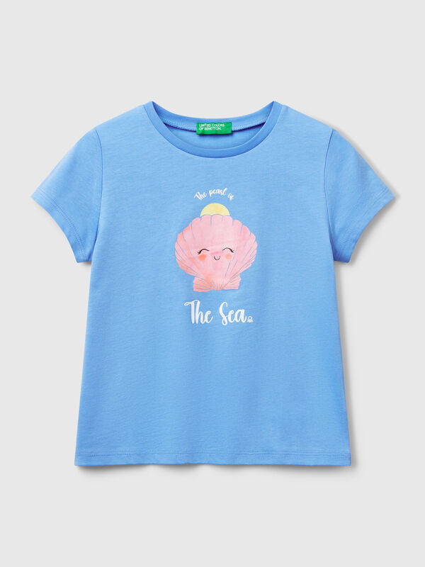 T-shirt regular fit com glitter Menina