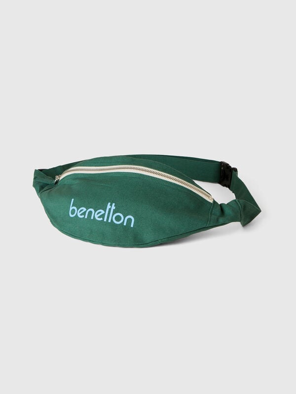 Bolsa de cintura verde militar em algodão puro