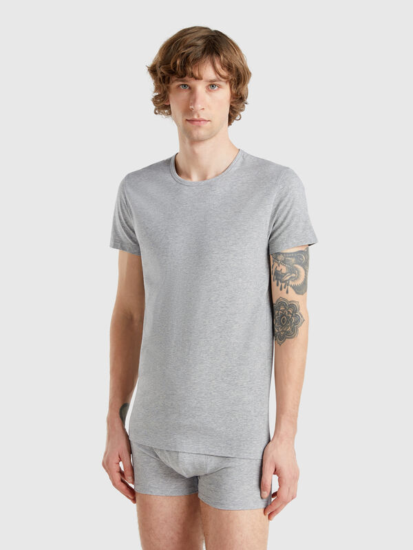 T-shirt em algodão stretch Homem