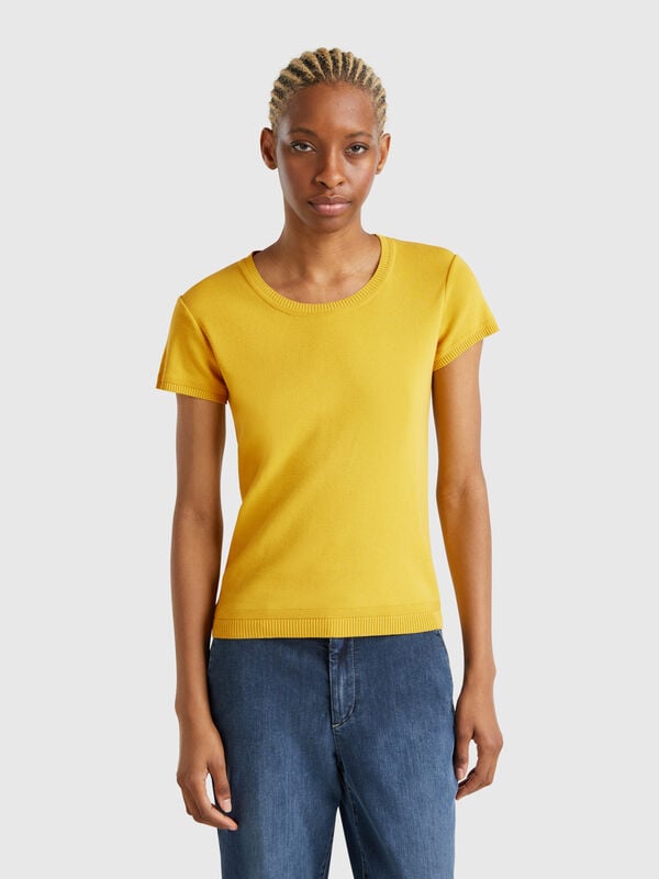 Camisola de manga curta em 100% algodão Mulher