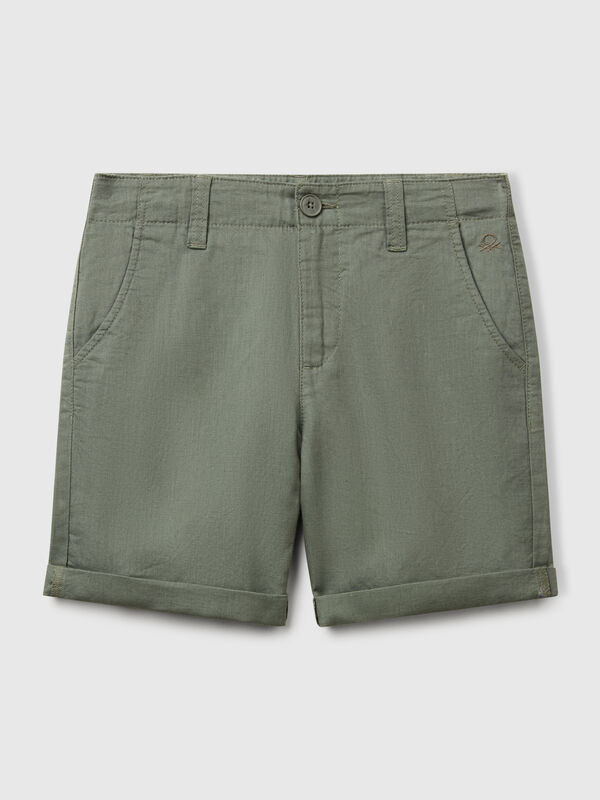 Bermudas chino em mistura de linho Menino