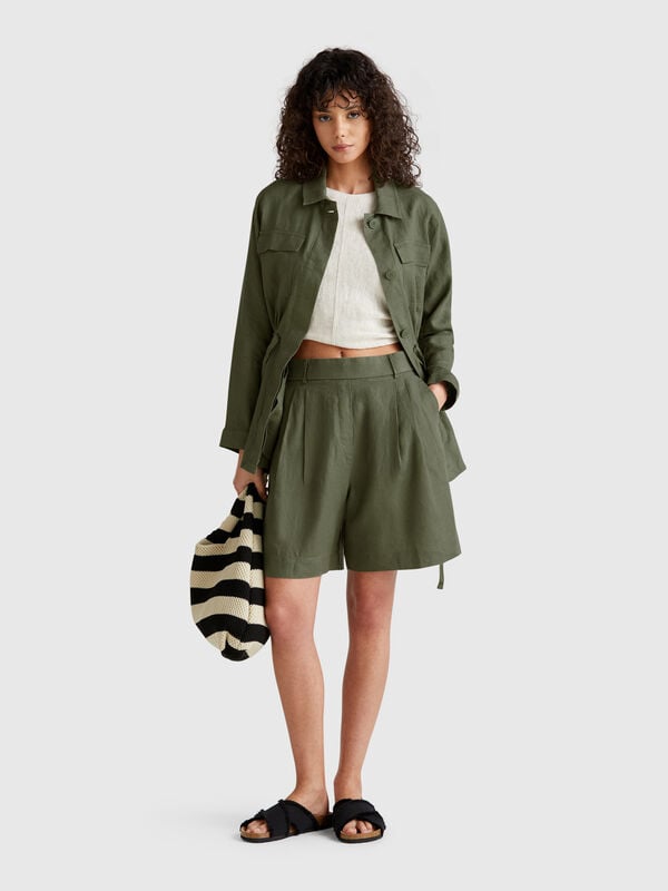 Bermudas 100% linho Mulher