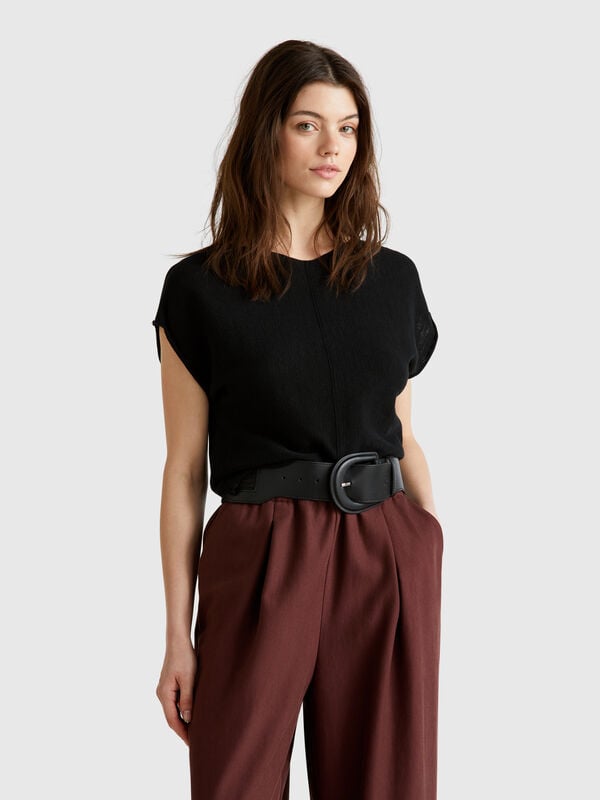 Camisola em algodão e linho Mulher