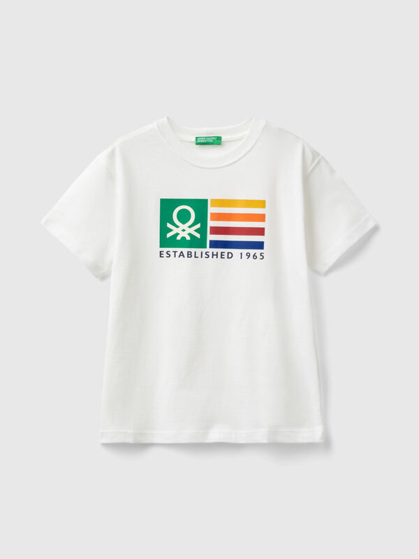 T-shirt de manga curta 100% algodão orgânico Menino