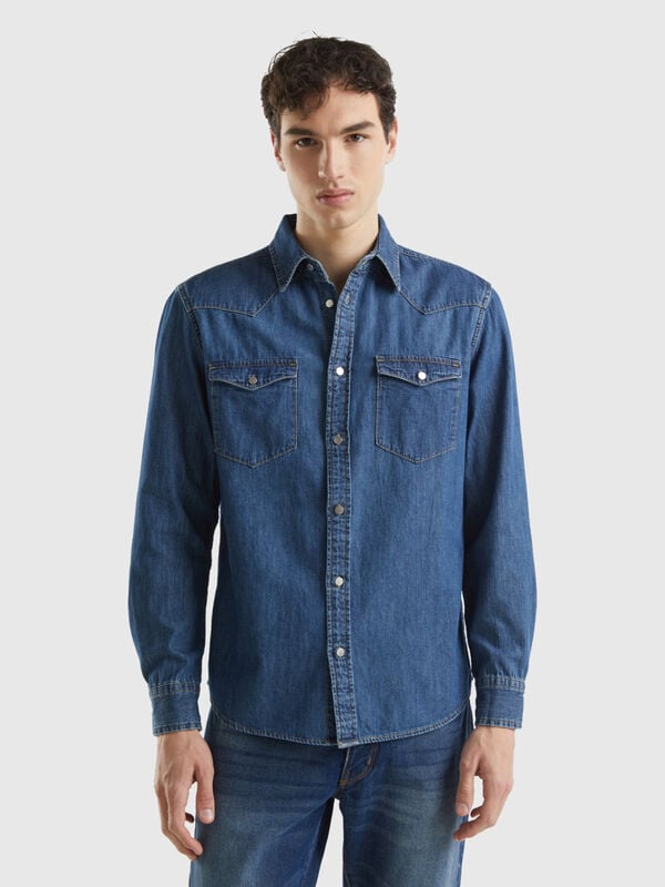 Camisa de jeans regular fit Homem