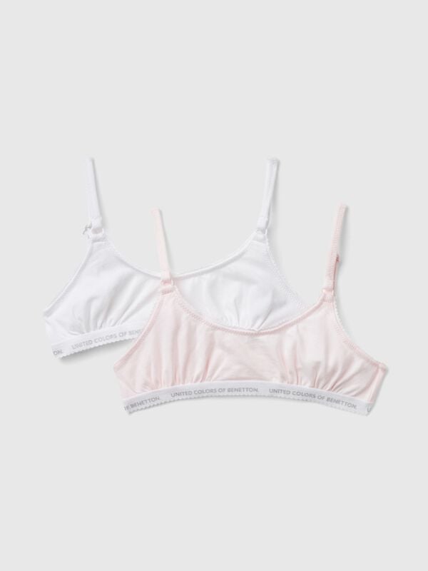 Duas brassieres em algodão elástico Menina