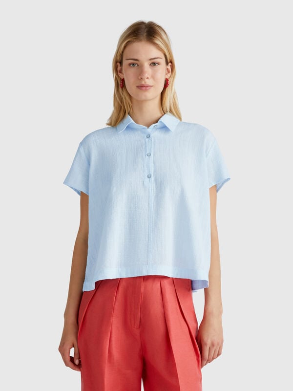 Camisa leve de manga curta Mulher