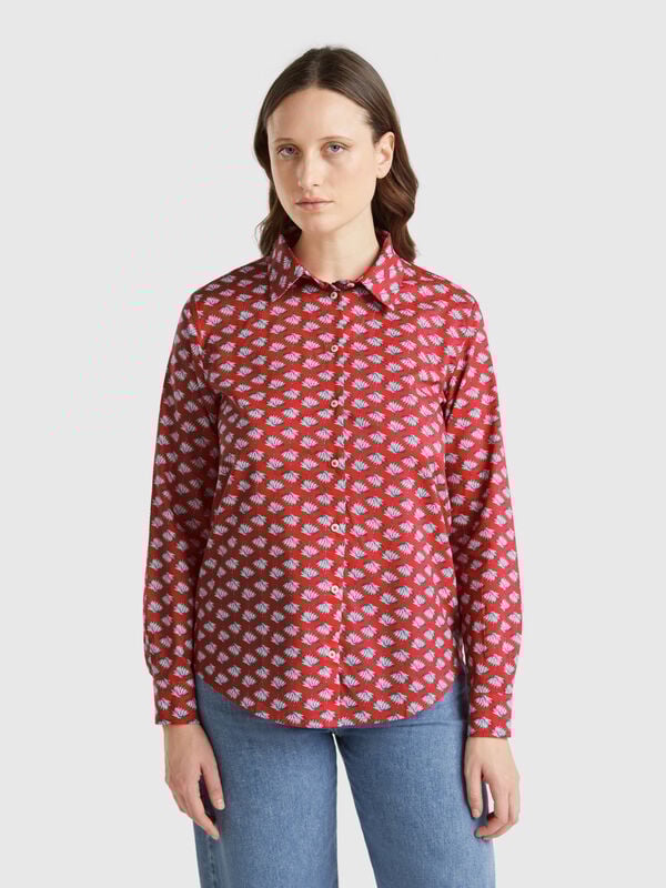 Camisa bordô padrão Mulher