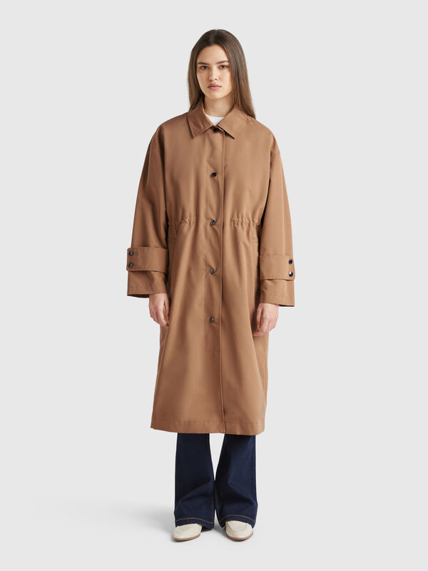 Parka longa com estofamento removível Mulher