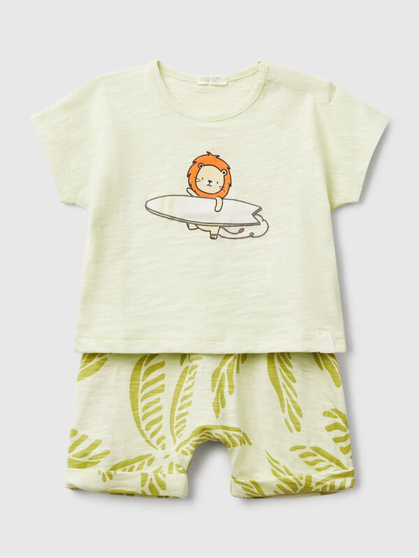 Conjunto leve t-shirt e shorts Recém-nascido