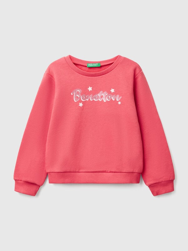 Sweat em algodão com estampa glitter Menina