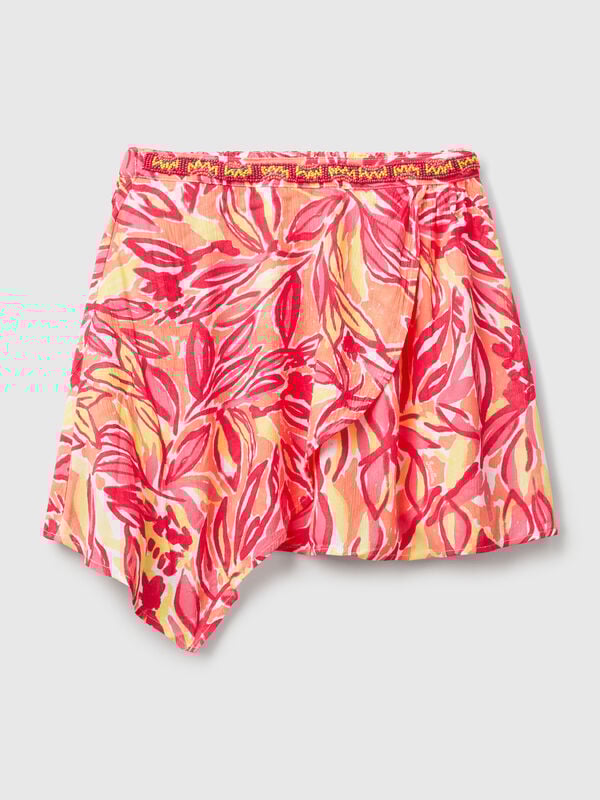 Minissaia com estampado tropical Menina