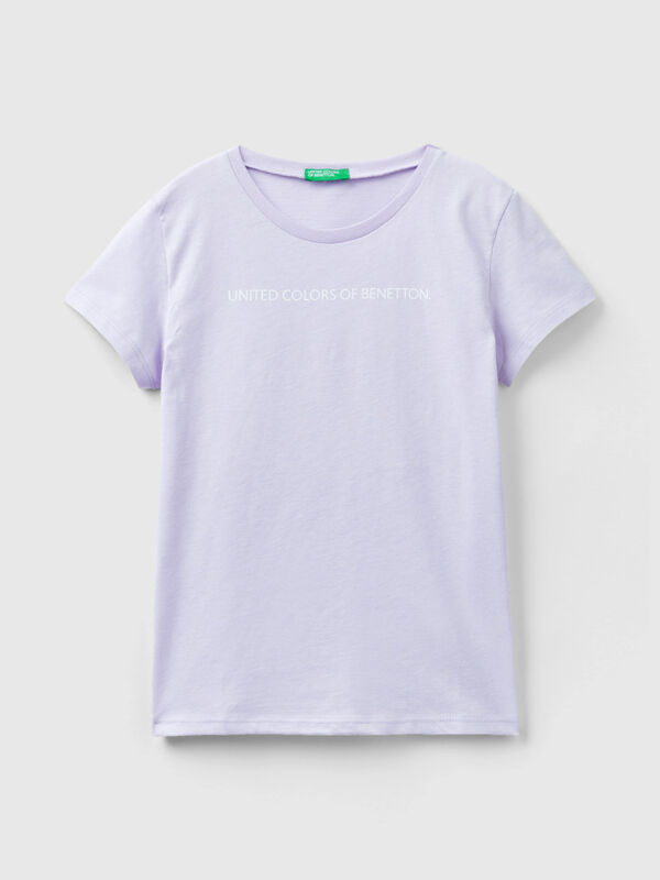 T-shirt com logótipo 100% algodão Menina