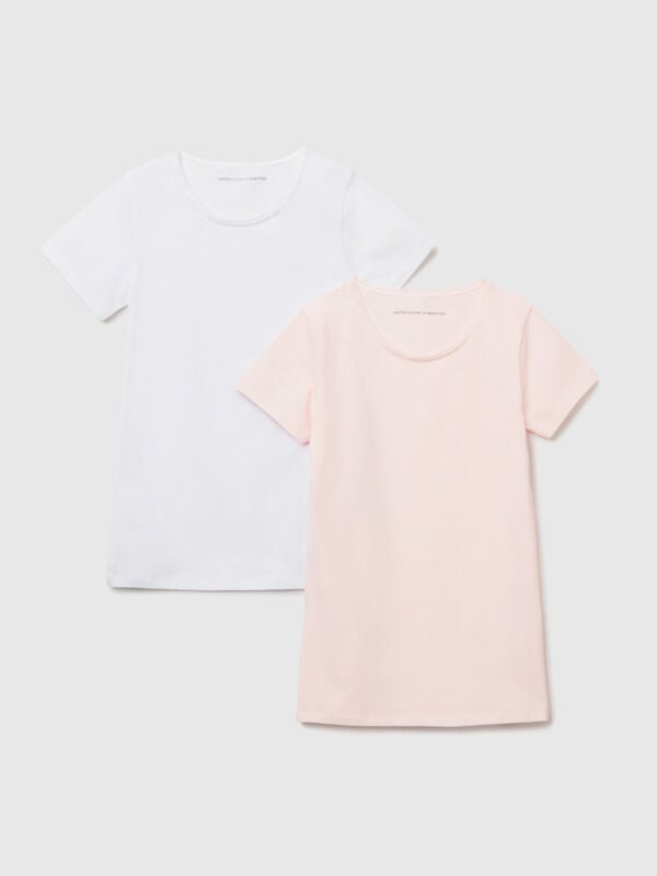 Duas t-shirts em algodão stretch Menina