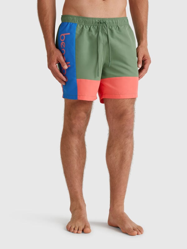 Shorts de banho color block Homem