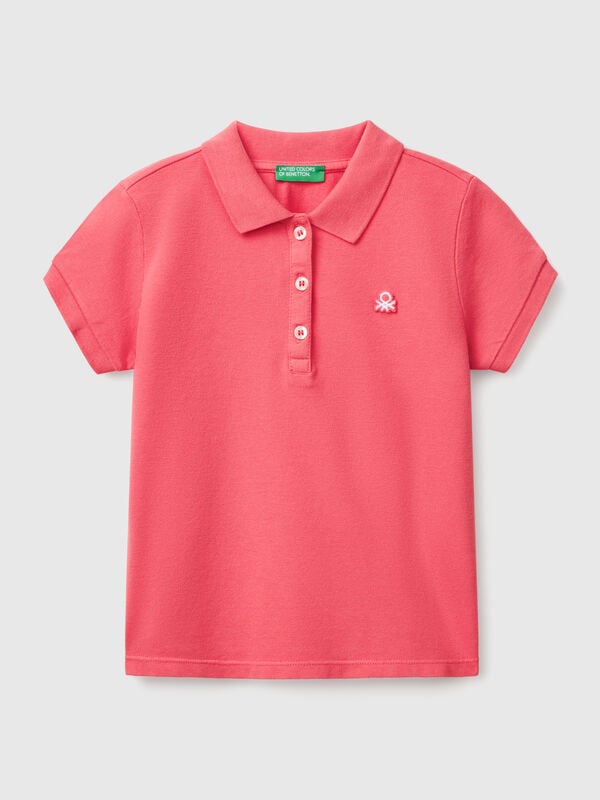 Polo de manga curta em algodão  Menina