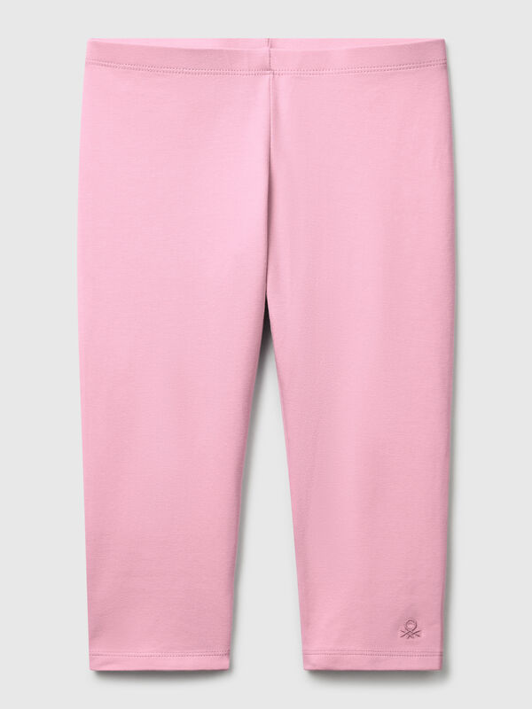 Leggings pelo joelho em algodão stretch Menina