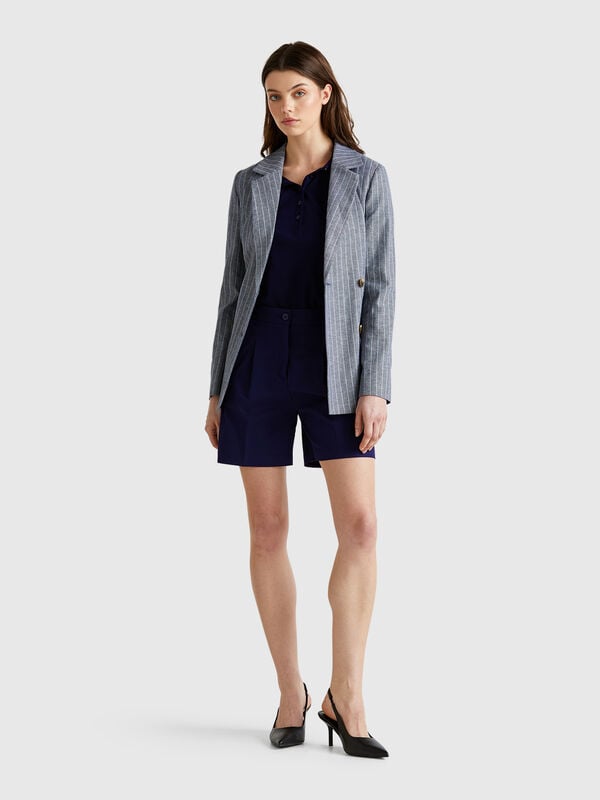 Bermudas em algodão elástico Mulher