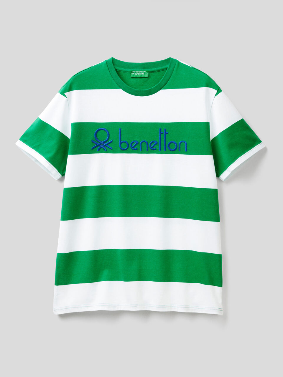 T-shirt às riscas 100% algodão orgânico image number 1