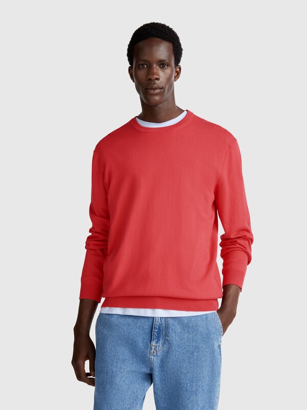 Camisola de gola redonda 100% algodão Homem