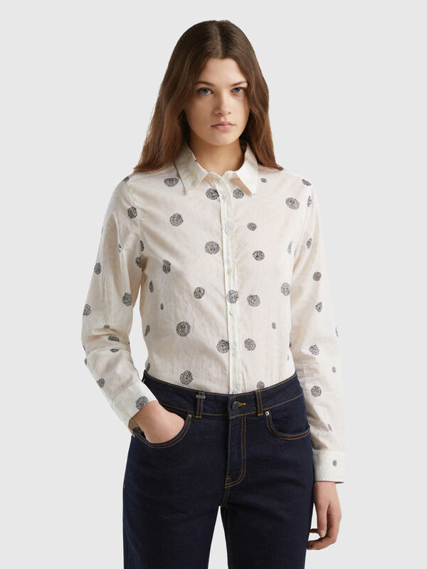 Camisa padrão 100% algodão Mulher