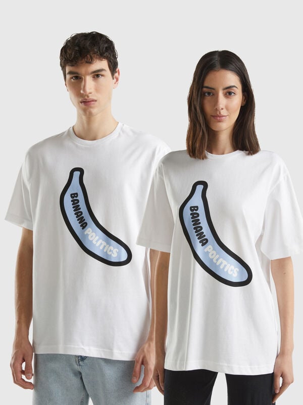 T-shirt oversized com estampa banana