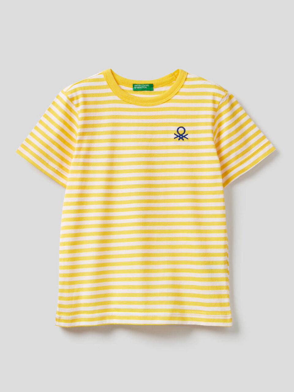 T-shirt às riscas 100% algodão image number 1