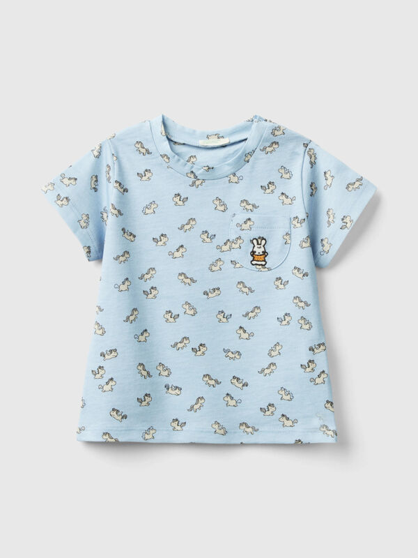 T-shirt com estampa de unicórnios Recém-nascido