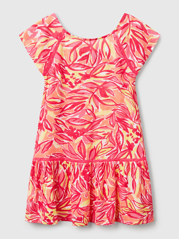 Vestido com estampado tropical Menina