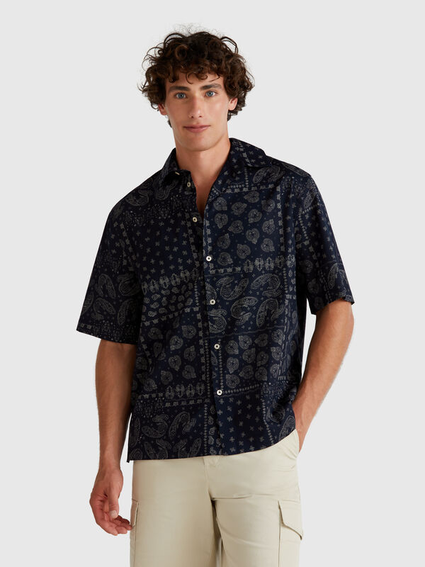 Camisa padrão de manga curta Homem